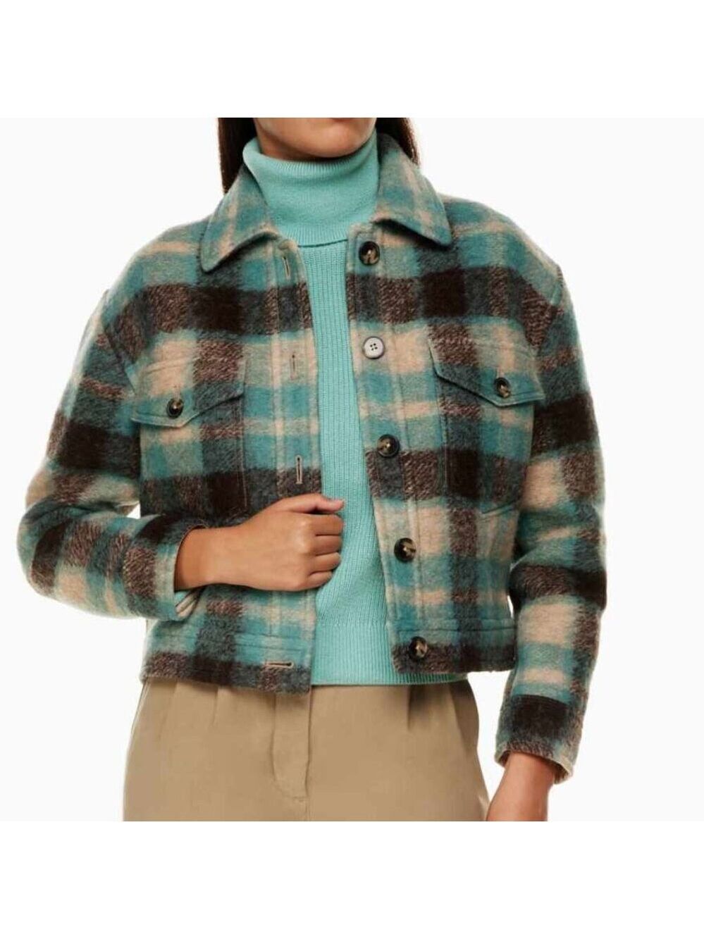 Wilfred Free Laurel Turtleneck, Long Sleeve, Color "Aquastone" - Size XS - Picture 2 of 6